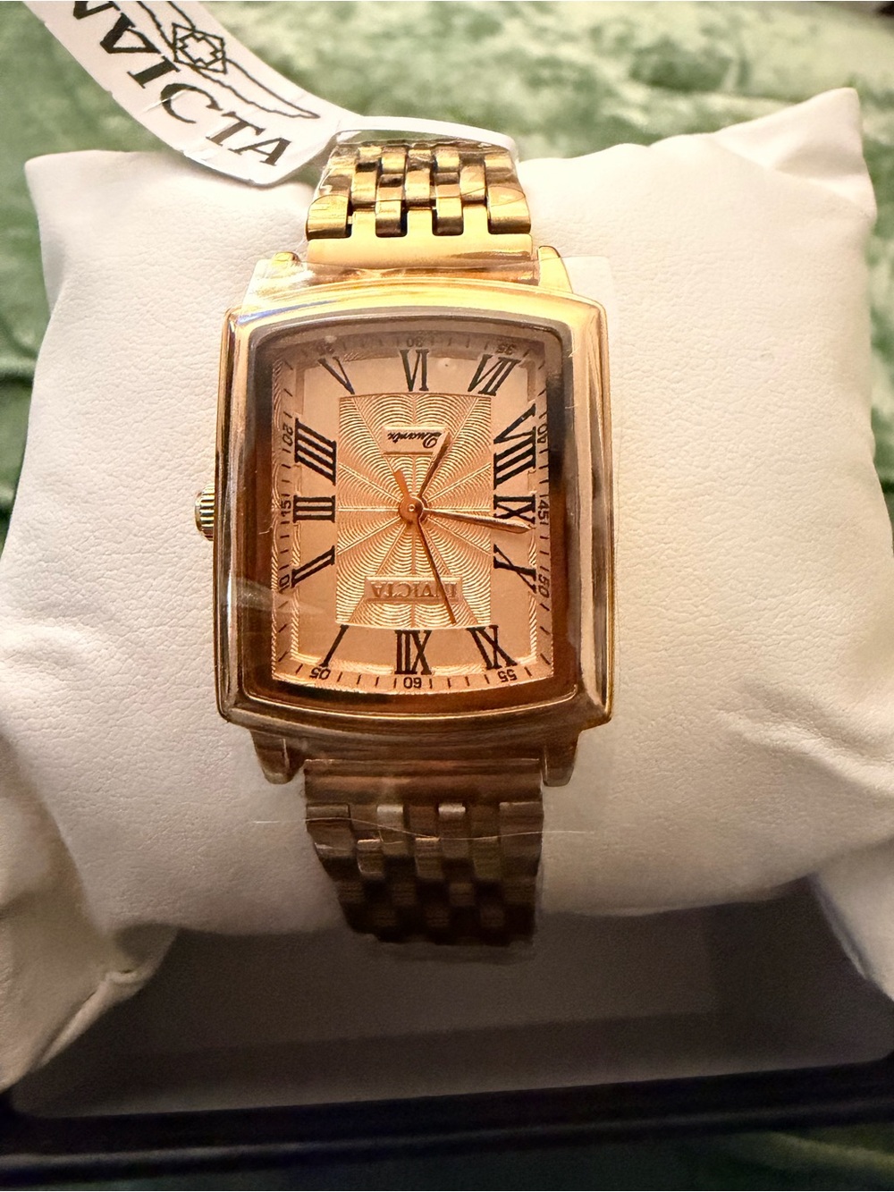 Invicta Gold Tone Rectangular Bracelet Watch with Champagne Dial - Picture 2 of 3